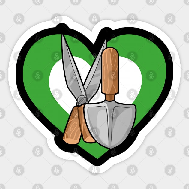 Cute Garden Tool Heart for Gardeners Sticker by HeartsandFlags